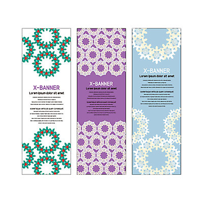 템플릿 배너템플릿 세로배너 크리스마스 사람없음 현수막 꽃프레임 플라워패턴 크리스마스리스 배너세트 엑스배너 AI파일 배너 기념일 꽃 패턴 프레임 세로 세트 화환 파일형식 벡터