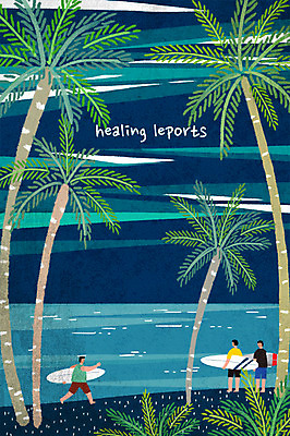 전신 PSD 남자 스포츠 바다 일러스트 성인 취미 세명 여름 레포츠 야자수 수상스포츠 서핑 힐링 여름스포츠 국내일러스트 나무 계절 레저 사람 파일형식 여름_계절