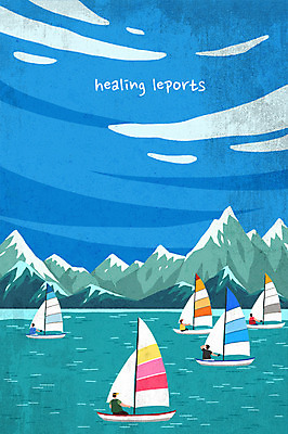 PSD 남자 스포츠 바다 요트 일러스트 산 사람 여러명 취미 여름 레포츠 강 수상스포츠 힐링 여름스포츠 국내일러스트 계절 다수 배_교통 레저 파일형식 여름_계절