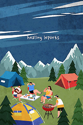 전신 PSD 나무 여자 남자 스포츠 일러스트 산 텐트 여러명 성인 취미 여름 레포츠 캠핑 바비큐 힐링 여름스포츠 국내일러스트 식물 계절 음식 다수 레저 캠핑도구 사람 파일형식 여름_계절