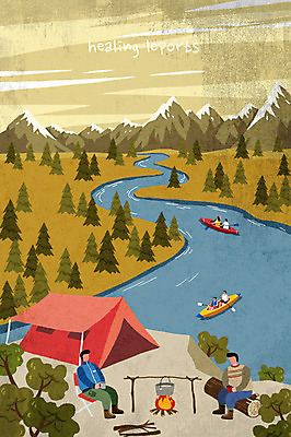 전신 PSD 나무 여자 남자 스포츠 일러스트 산 텐트 여러명 상반신 성인 취미 여름 레포츠 절벽 캠핑 모닥불 힐링 카약 여름스포츠 국내일러스트 식물 계절 다수 불 레저 캠핑도구 사람 수상스포츠 파일형식 여름_계절