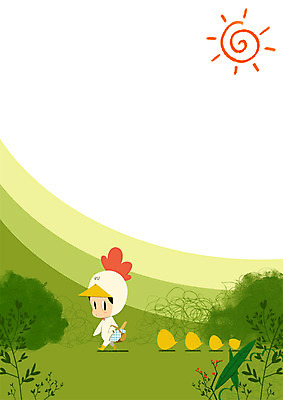 전신 PSD 나무 동물 여자 여러마리 일러스트 자연 병아리 한명 성인 태양 소풍 닭 국내일러스트 자연요소 식물 1 다수 조류 사람 야외활동 생태계 파일형식