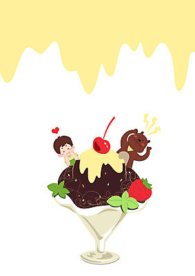 PSD 동물 한마리 남자 어린이 일러스트 곰 아이스크림 한명 상반신 국내일러스트 1 포유류 디저트 사람 파일형식