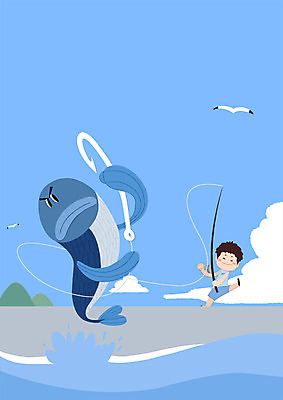 전신 PSD 남자 어린이 바다 일러스트 낚시 어류 한명 낚싯대 메기 국내일러스트 1 레저 사람 수중동물 낚시용품 파일형식