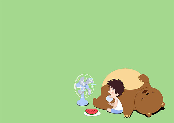 전신 PSD 동물 남자 어린이 일러스트 곰 여름음식 수박 한명 여름 선풍기 더위 낮잠 제철음식 제철과일 국내일러스트 1 계절 음식 과일 포유류 날씨 사람 가전제품 잠 제철 파일형식 여름_계절
