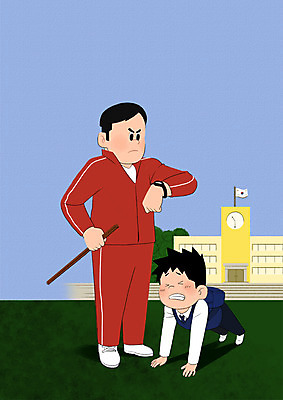 전신 PSD 학생 남자 일러스트 학교 청소년 성인 두명 스쿨라이프 교사 운동장 지각 체벌 국내일러스트 직업 라이프스타일 교육 스포츠시설 사람 공간 파일형식