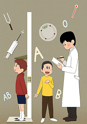 전신 PSD 학생 남자 일러스트 학교 청소년 주사기 성인 세명 스쿨라이프 의사 몸무게 체중계 키재기 신체검사 혈액형 청력검사 국내일러스트 라이프스타일 교육 의학 의료기기 사람 의료진 측정 검사_조사 키_신체 파일형식