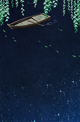 PSD 계절 백그라운드 일러스트 나뭇잎 사람없음 강 강가 조각배 선박 국내일러스트 수상교통 잎 배_교통 파일형식