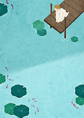 전신 PSD 계절 여자 백그라운드 일러스트 어류 한명 성인 여름 강 연못 연잎 국내일러스트 1 잎 사람 수중동물 파일형식