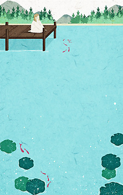 전신 PSD 나무 계절 여자 백그라운드 일러스트 산 어류 한명 성인 여름 연못 연잎 국내일러스트 식물 1 잎 사람 수중동물 파일형식