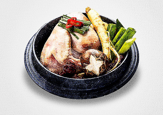 PSD 음식 일러스트 여름음식 수채화 사람없음 버섯 인삼 뚝배기 삼계탕 파 제철음식 국내일러스트 채소 삼 보양식 제철 파일형식 여름_계절