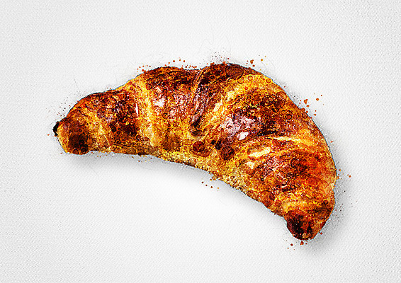 PSD 음식 빵 일러스트 수채화 사람없음 크루아상 국내일러스트 파일형식