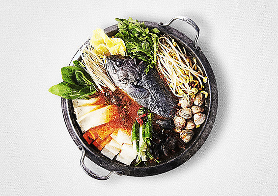 PSD 음식 채소 일러스트 수채화 사람없음 냄비 매운탕 국내일러스트 솥 탕 파일형식