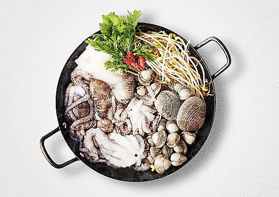 PSD 음식 일러스트 조개 수채화 사람없음 냄비 해산물 낙지 해물탕 낙지전골 국내일러스트 어패류 연체동물 수중동물 솥 전골 파일형식