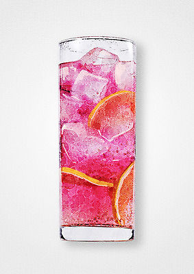 PSD 음료 음식 일러스트 수채화 사람없음 컵 얼음 자몽 자몽에이드 국내일러스트 자연요소 식기 과일 에이드 파일형식