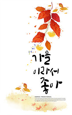 PSD 손글씨 단풍 낙엽 일러스트 캘리그라피 나뭇잎 한글 사람없음 가을 국내일러스트 문자 계절 잎 파일형식