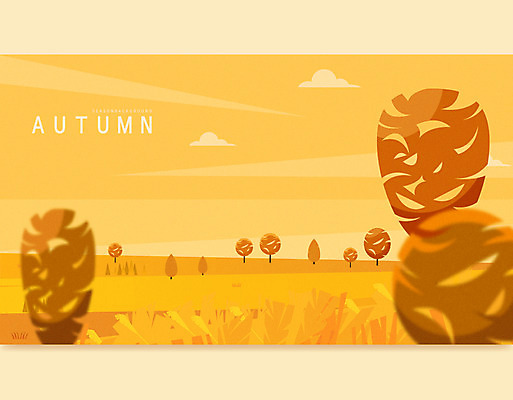 나무 백그라운드 단풍 일러스트 하늘 나뭇잎 산 초원 사람없음 갈색 가을풍경 가을 가을배경 국내일러스트 AI파일 식물 계절 컬러 잎 풍경 파일형식 벡터 가을_계절