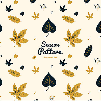꽃 단풍 낙엽 패턴 일러스트 나뭇잎 사람없음 갈색 가을 국내일러스트 AI파일 식물 계절 컬러 잎 무늬 파일형식 벡터