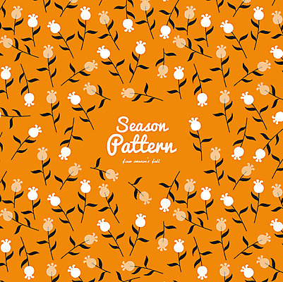 꽃 패턴 일러스트 사람없음 갈색 가을 플라워패턴 국내일러스트 AI파일 식물 계절 컬러 무늬 파일형식 벡터