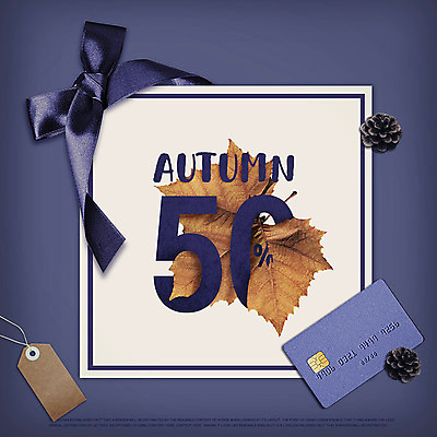 PSD 편집이미지 리본 낙엽 나뭇잎 사람없음 숫자 꼬리표 세일 가을 신용카드 가격표 솔방울 50% 이미지편집 문자 계절 잎 금융 라벨 퍼센트 파일형식