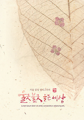PSD 손글씨 꽃잎 꽃 포스터 일러스트 캘리그라피 나뭇잎 한글 사람없음 가을 잎맥 감성 국내일러스트 식물 문자 계절 컨셉 잎 파일형식
