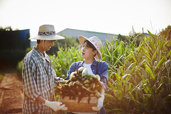 포토 JPG 주간 남자 농업 사진 옥수수 서기 들기 상반신 20대 성인 야외 두명 앞모습 옆모습 아웃포커스 친구 농사 한국인 농촌 시골 도움 농부 귀농 옥수수밭 부축 성인남자만 청년농부 국내포토 양주시 자연요소 직업 산업 뷰포인트 컨셉 밭 관계 모션 곡류 촬영기법 사람 동양인 청년 경기도 남자만 성인만 파일형식