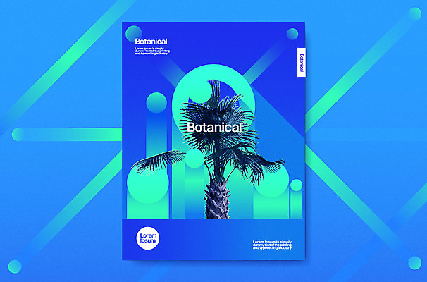 편집 포스터 백그라운드 그래픽백그라운드 일러스트 사람없음 그래픽 파란색 야자수 그라데이션 기하학 야자수잎 지오메트릭 보테니컬아트 국내일러스트 AI파일 나무 컬러 잎 무늬 파일형식 벡터