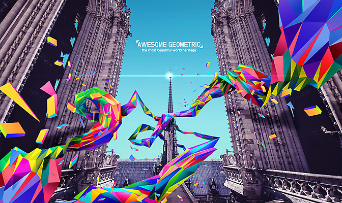 PSD 편집 유럽 포스터 조각 고건축 일러스트 사람없음 관광지 컬러풀 파리_프랑스 첨탑 노트르담 폴리곤 지오메트릭 로우폴리 국내일러스트 건축물 나라 컬러 여행 탑 프랑스 파일형식