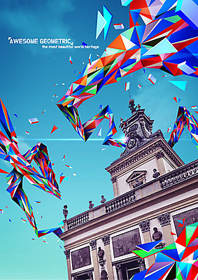 PSD 편집 유럽 포스터 조각 고건축 일러스트 사람없음 관광지 컬러풀 궁전 동유럽 폴란드 폴리곤 지오메트릭 바르샤바 빌라노우궁전 로우폴리 국내일러스트 건축물 나라 컬러 여행 파일형식