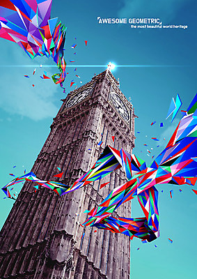 PSD 편집 유럽 포스터 조각 고건축 일러스트 유럽건축 영국 사람없음 관광지 컬러풀 탑 시계탑 런던 빅벤 랜드마크 폴리곤 지오메트릭 로우폴리 국내일러스트 건축물 나라 컬러 여행 서양건축 파일형식