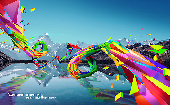 PSD 편집 유럽 포스터 호수 조각 일러스트 산 사람없음 관광지 컬러풀 스위스 빙산 폴리곤 지오메트릭 로우폴리 국내일러스트 나라 컬러 여행 파일형식