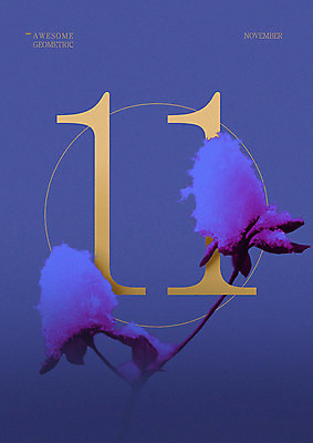 PSD 겨울 일러스트 눈꽃 타이포그라피 사람없음 숫자 원형 11월 11 지오메트릭 국내일러스트 도형 문자 계절 눈_날씨 날짜 파일형식