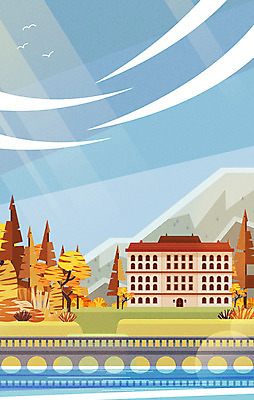 나무 건축 백그라운드 일러스트 자연 주택 사람없음 빛 강 정원 가을 다리 가을배경 국내일러스트 AI파일 식물 계절 건물 신체부위 생태계 파일형식 벡터 가을_계절