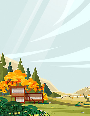 나무 건축 백그라운드 일러스트 자연 주택 초원 사람없음 정원 가을 언덕 가을배경 국내일러스트 AI파일 식물 계절 건물 생태계 파일형식 벡터 가을_계절