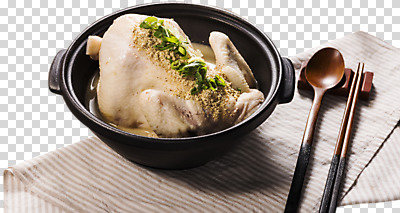 편집 편집이미지 한식 여름음식 수저 사람없음 천 뚝배기 삼계탕 PNG 편집소스 제철음식 식기 음식 직물 보양식 제철 파일형식 여름_계절