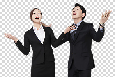 편집 편집이미지 응시 여자 남자 포즈 팔벌리기 서기 웃음 상반신 20대 성인 두명 앞모습 한국인 PNG 편집소스 시선 뷰포인트 모션 표정 사람 동양인 청년 파일형식