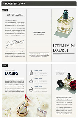 템플릿 표지디자인 표지 ZIP 내지 리플렛 3단접지 팜플렛 사람없음 뷰티 장미 립스틱 향수 디퓨저 팩트 인디자인 INDD 이미지템플릿 꽃 화장품 파일형식