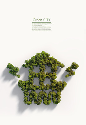 PSD 나무 편집 편집이미지 주택 사람없음 초록색 3D 그린에너지 디지털합성 환경보전 에코 친환경 합성 편집3D 식물 컬러 건물 환경 에너지 사회이슈 파일형식