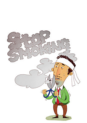 전신 PSD 남자 일러스트 가위 흡연 담배 한명 들기 성인 결심 금연 성인남자한명만 국내일러스트 1 캠페인 컨셉 모션 문구용품 사람 사회이슈 남자한명만 성인남자만 파일형식