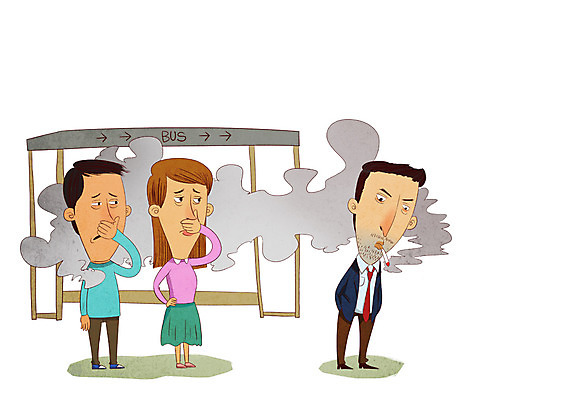 전신 PSD 여자 남자 일러스트 거리 흡연 담배 성인 세명 버스정류장 냄새 담배연기 중독 불쾌함 금연구역 국내일러스트 감정 사람 연기 역 제한구역 파일형식