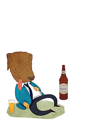 PSD 한마리 남자 일러스트 맥주 한명 정장 사람없음 잠 개 만취 맥주병 중독 알코올중독 변신 국내일러스트 1 옷 포유류 술병 주류 사람 술취함 파일형식