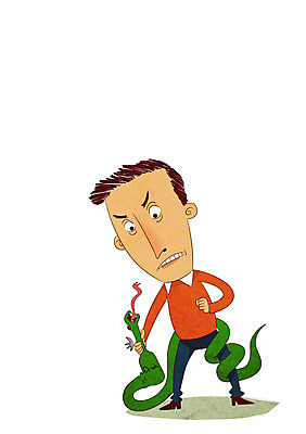 전신 PSD 남자 일러스트 술병 한명 성인 잡기 뱀 결심 공격 유혹 노력 금주 절제 성인남자한명만 국내일러스트 1 컨셉 파충류 모션 병_용기 주류 사람 남자한명만 성인남자만 파일형식