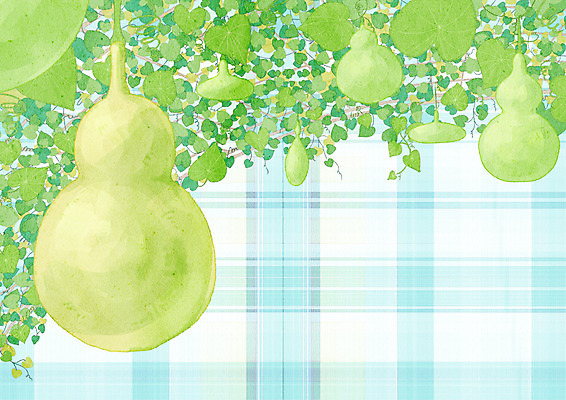 PSD 식물 열매 일러스트 나뭇잎 프레임 사람없음 체크무늬 조롱박 프레임일러스트 국내일러스트 잎 무늬 파일형식