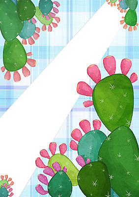 PSD 열매 일러스트 선인장 프레임 사람없음 체크무늬 선인장꽃 백년초 프레임일러스트 국내일러스트 식물 꽃 무늬 파일형식