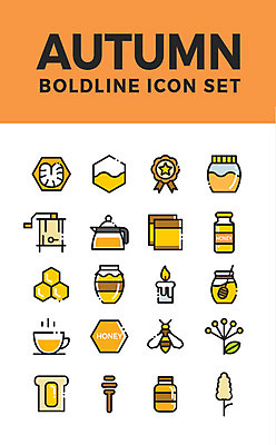 아이콘 꽃 음료 초 사람없음 세트 가을 꿀벌 벌 웹아이콘 애벌레 꿀 꿀단지 밀랍 벌꿀 카스테라 꿀차 2D아이콘 AI파일 식물 계절 빵 곤충 차_음료 벌레 벌_곤충 파일형식 벡터