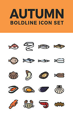 아이콘 조개 새우 어류 사람없음 세트 게 가을 굴 대하 도미 웹아이콘 홍합 전복 고등어 해삼 갈치 과메기 광어 꽁치 전어 제철음식 2D아이콘 AI파일 계절 음식 어패류 갑각류 수중동물 해산물 제철 파일형식 벡터