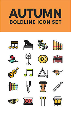 아이콘 열매 악기 음악 음표 나뭇잎 사람없음 세트 가을 건반 피아노 보면대 바이올린 트라이앵글 드럼 웹아이콘 트럼펫 실로폰 심벌즈 팀파니 팬플룻 2D아이콘 AI파일 식물 기호 계절 잎 현악기 문화예술 타악기 관악기 건반악기 금관악기 파일형식 벡터