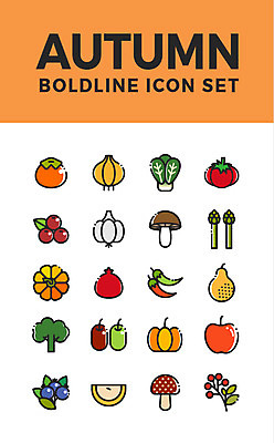 아이콘 열매 토마토 채소 과일 고추 호박 양파 마늘 감 사람없음 세트 버섯 가을 배 사과 브로콜리 블루베리 아스파라거스 대추 웹아이콘 석류 2D아이콘 AI파일 식물 계절 파일형식 벡터