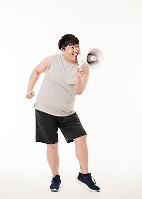 포토 JPG 스튜디오촬영 전신 남자 다이어트 사진 실내 한명 서기 웃음 들기 20대 성인 앞모습 운동복 운동 헬스 확성기 한국인 비만 복부비만 남자한명만 성인남자한명만 국내포토 1 옷 뷰포인트 모션 표정 건강 사람 동양인 청년 내부 몸매 남자만 성인남자만 파일형식