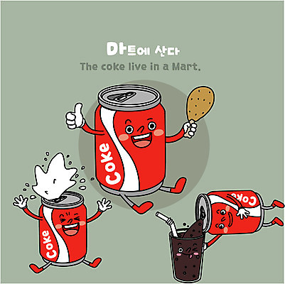 캐릭터 음료 일러스트 빨대 사람없음 치킨 거품 캔 상품 콜라 탄산음료 마트 사물캐릭터 일러캐릭터 AI파일 상점 닭고기요리 탄산 파일형식 벡터